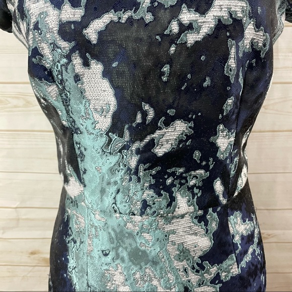 Zara Abstract Ink Splatter Jacquard Dress - Picture 4 of 14